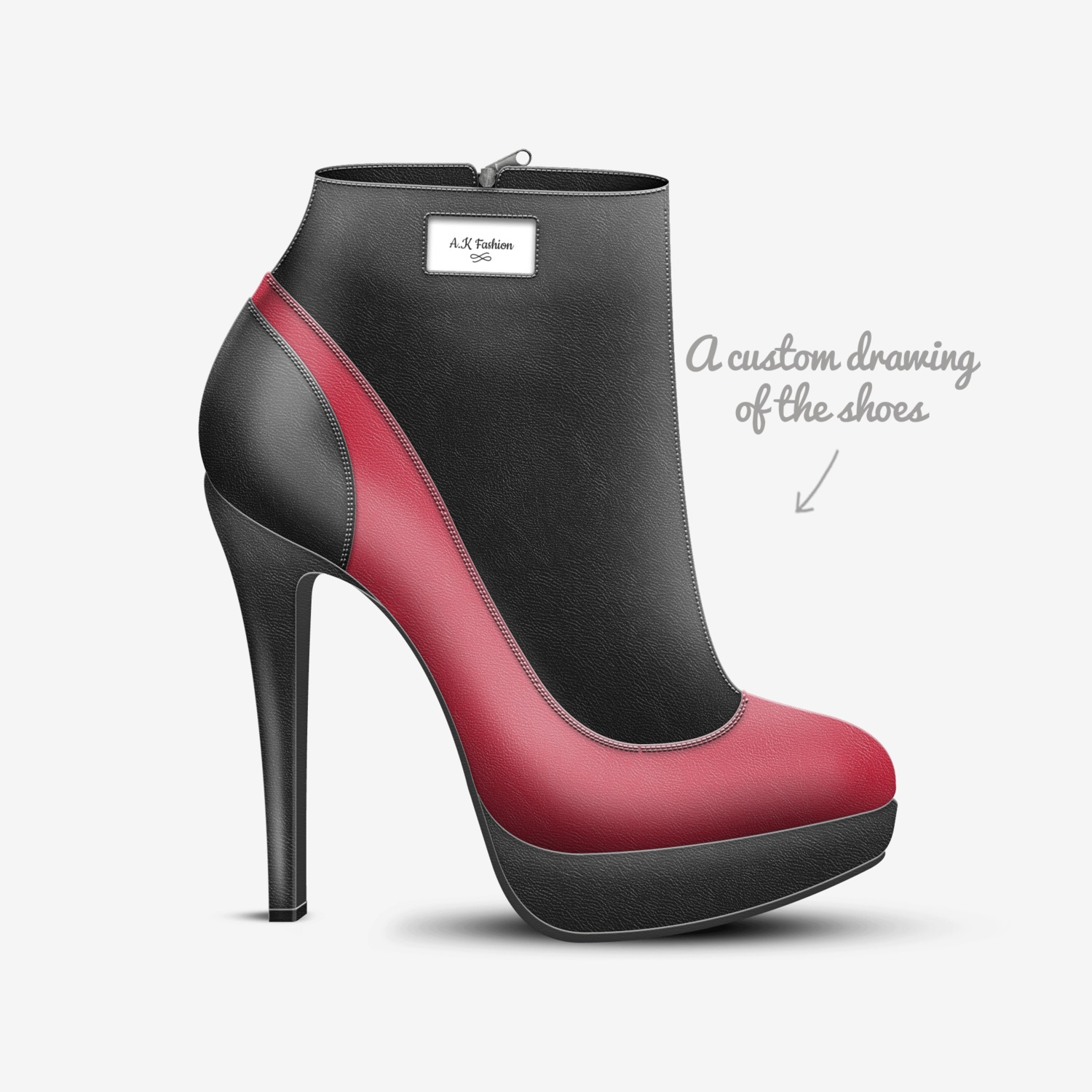 A.K Fashion custom made in Italy shoes by Arpita Karmakar | Sketch view