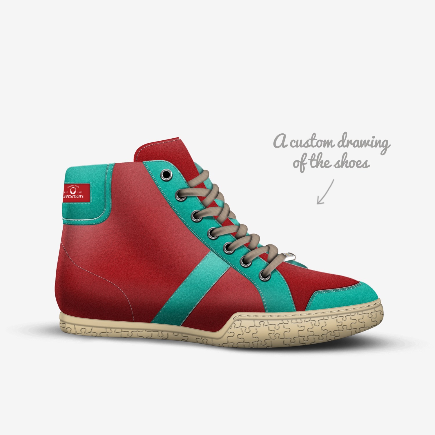 LeViTaTioN's custom made in Italy shoes by Ledrue Williams | Sketch view