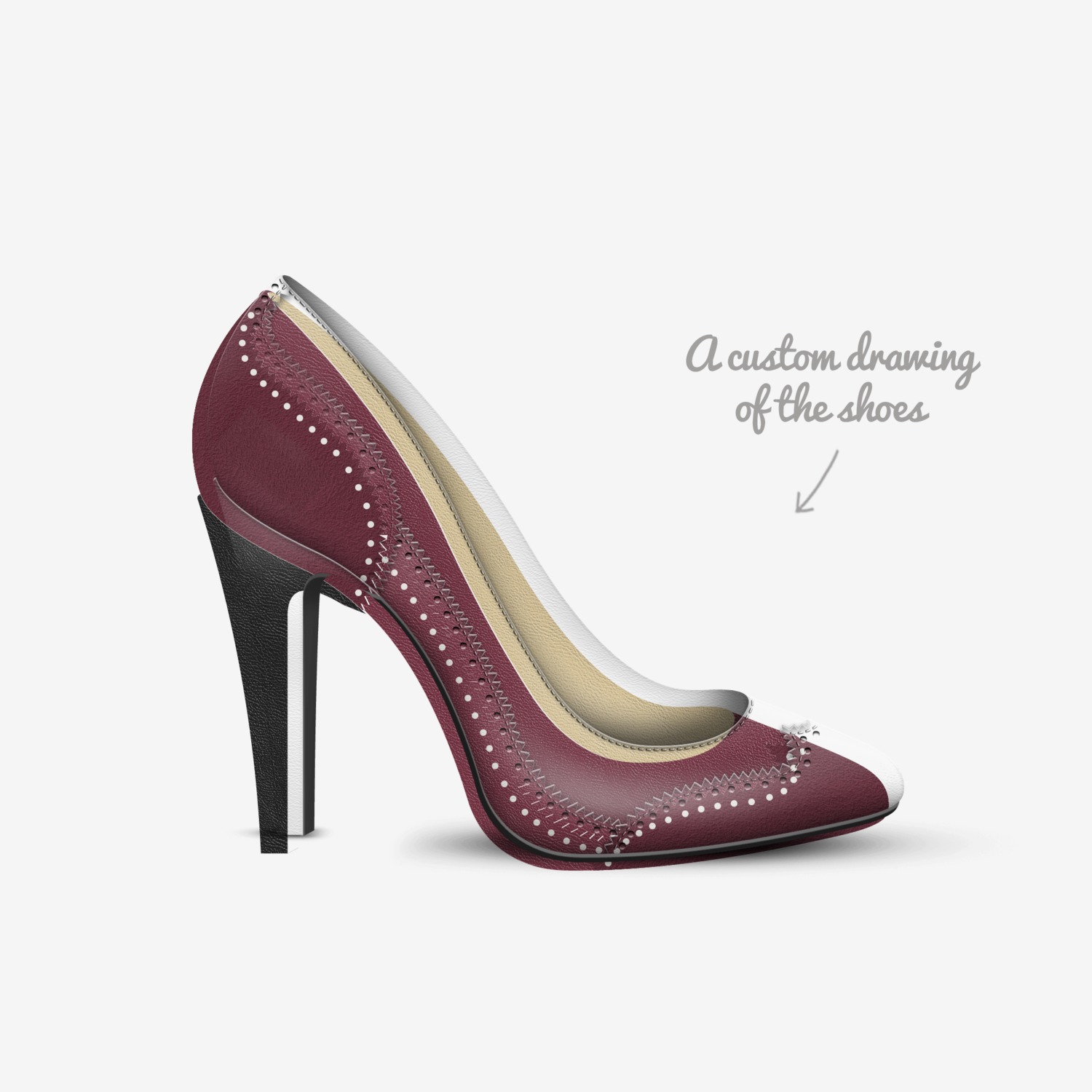 YWNS:ME custom made in Italy shoes by Chavez Mckee | Sketch view