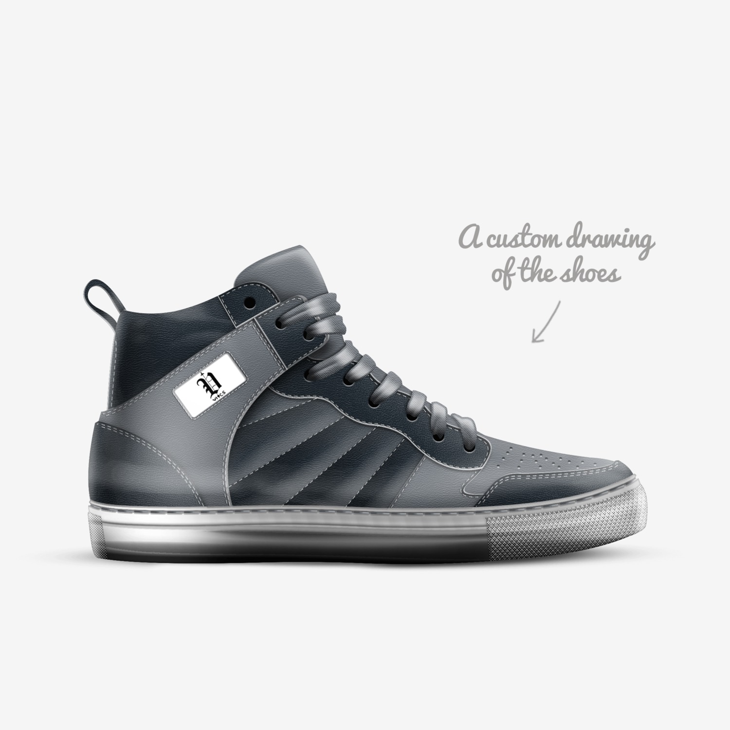 vics shark 2 custom made in Italy shoes by Brayden Murphy | Sketch view