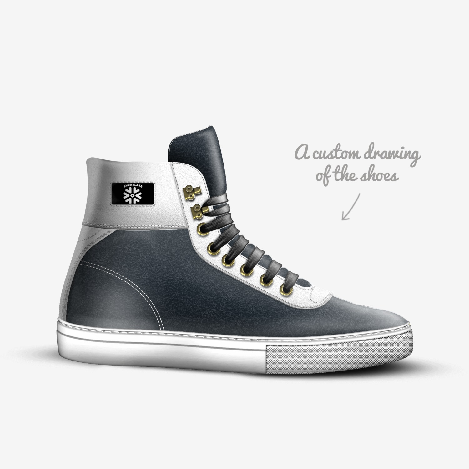 Snowflake custom made in Italy shoes by Arthur Undi Phiri | Sketch view