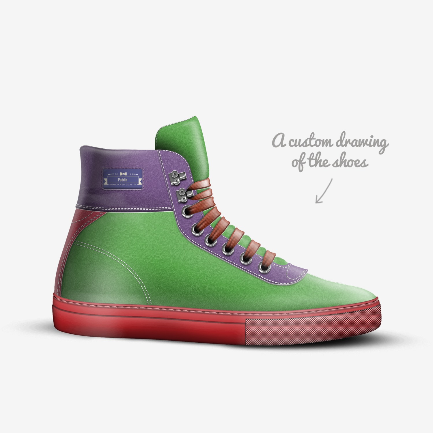 Puddin custom made in Italy shoes by Jonathan Vasquez | Sketch view