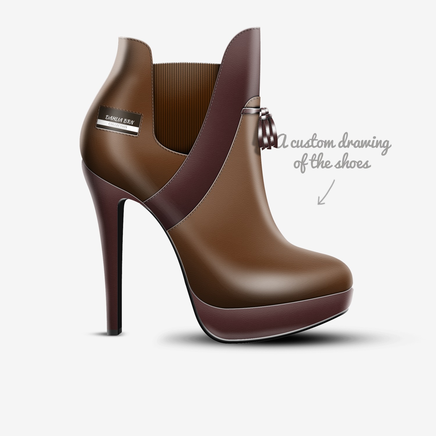 DAHLIA BRN custom made in Italy shoes by Troy Taylor | Sketch view