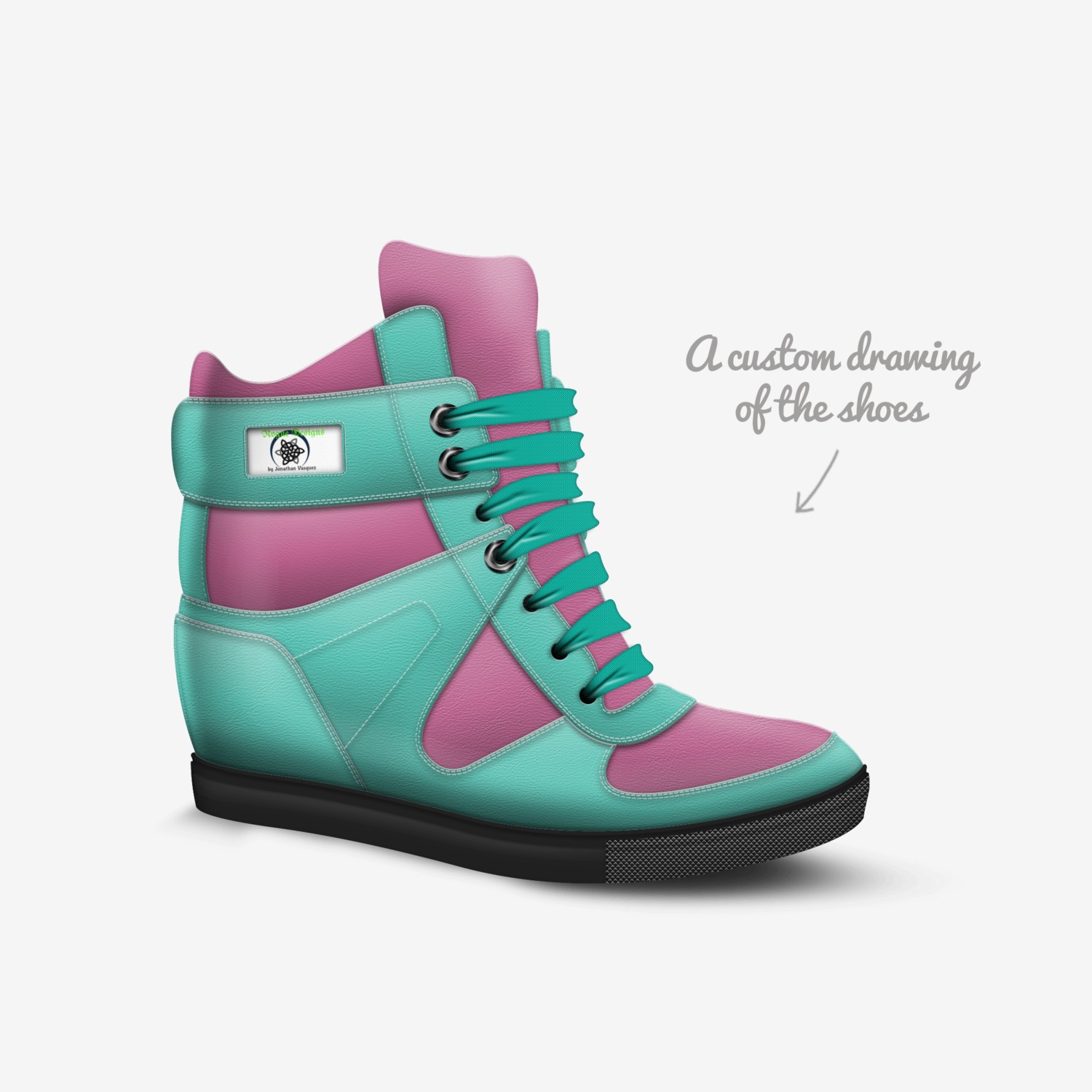 Quinzel custom made in Italy shoes by Jonathan Vasquez | Sketch view