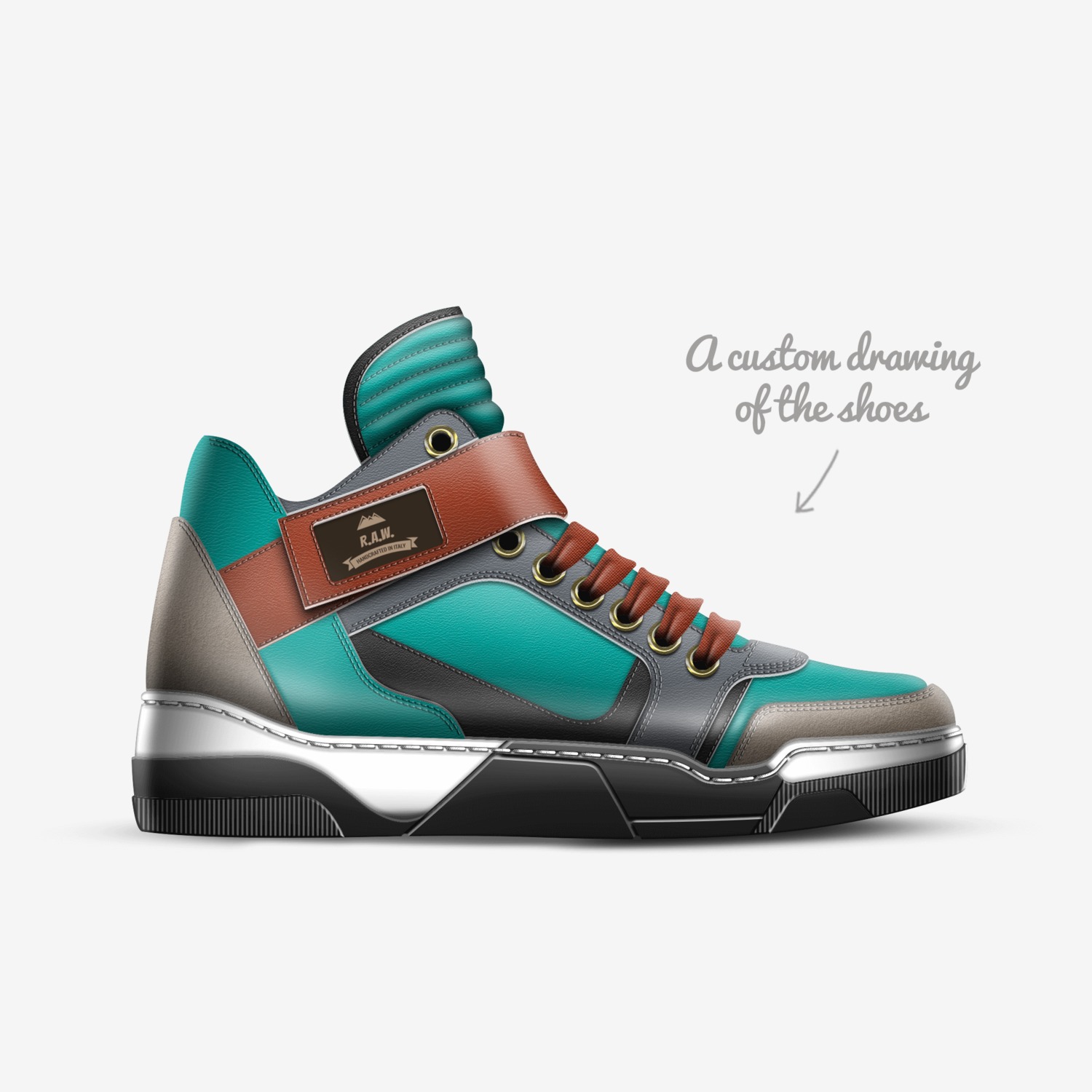 R.A.W. custom made in Italy shoes by Robert Wallin | Sketch view