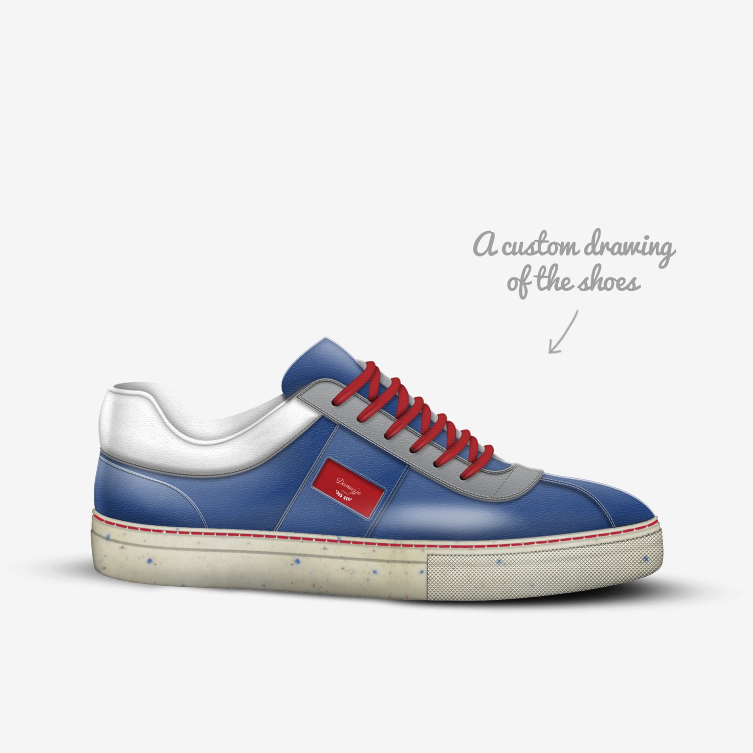 Damasked custom made in Italy shoes by Dwayne Northern | Sketch view