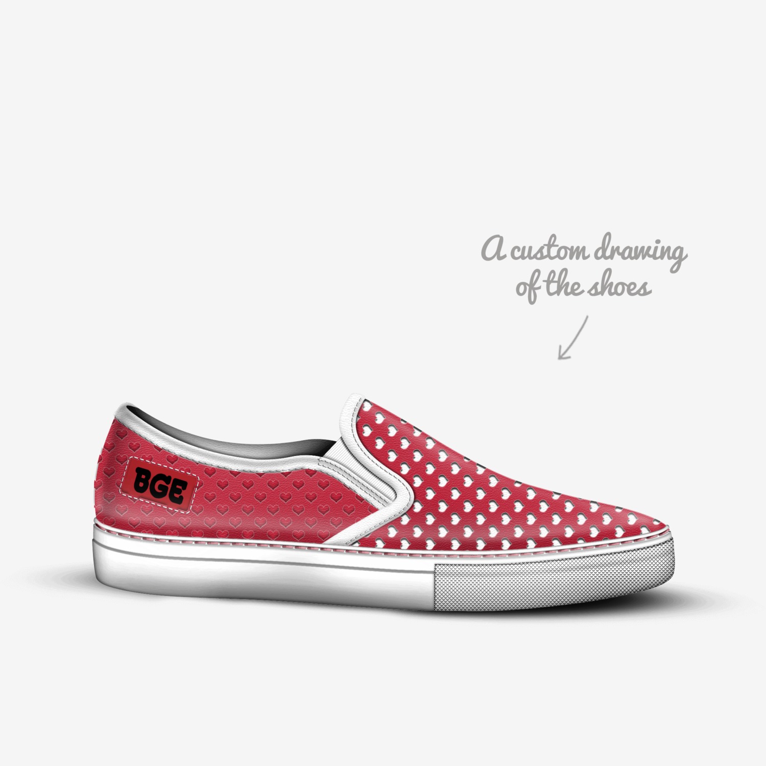 RED CUORE custom made in Italy shoes by Being Great Every Day | Sketch view