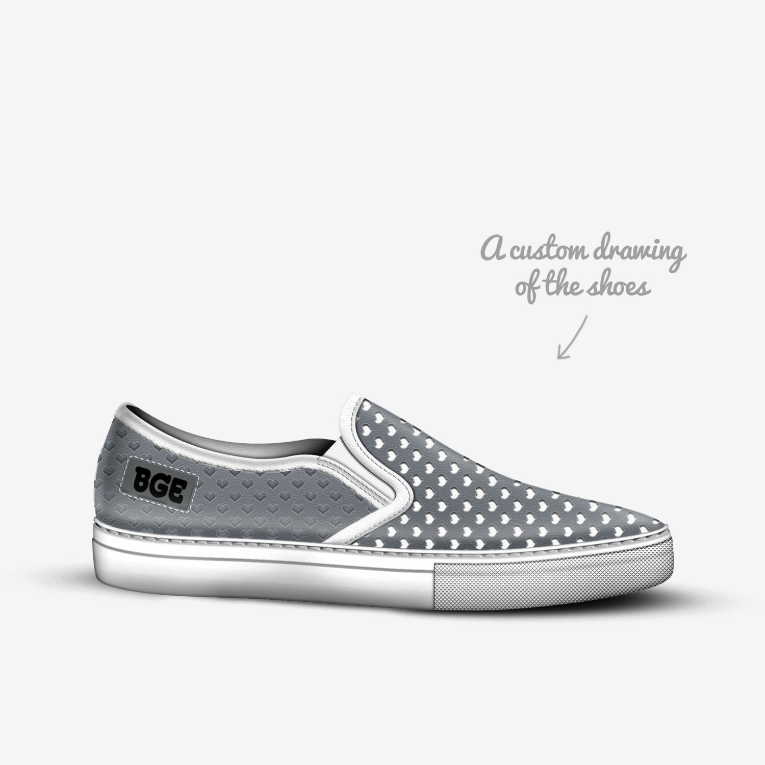 GREY CUORE custom made in Italy shoes by Being Great Every Day | Sketch view
