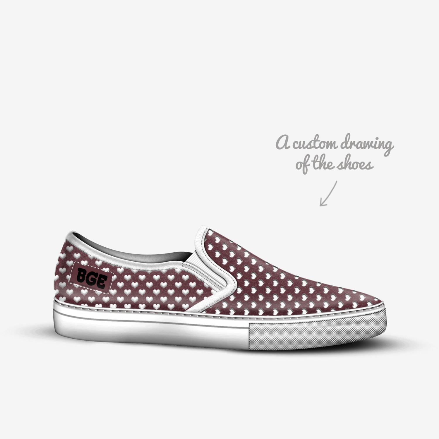 S WINE SNOW CUORE custom made in Italy shoes by Being Great Every Day | Sketch view