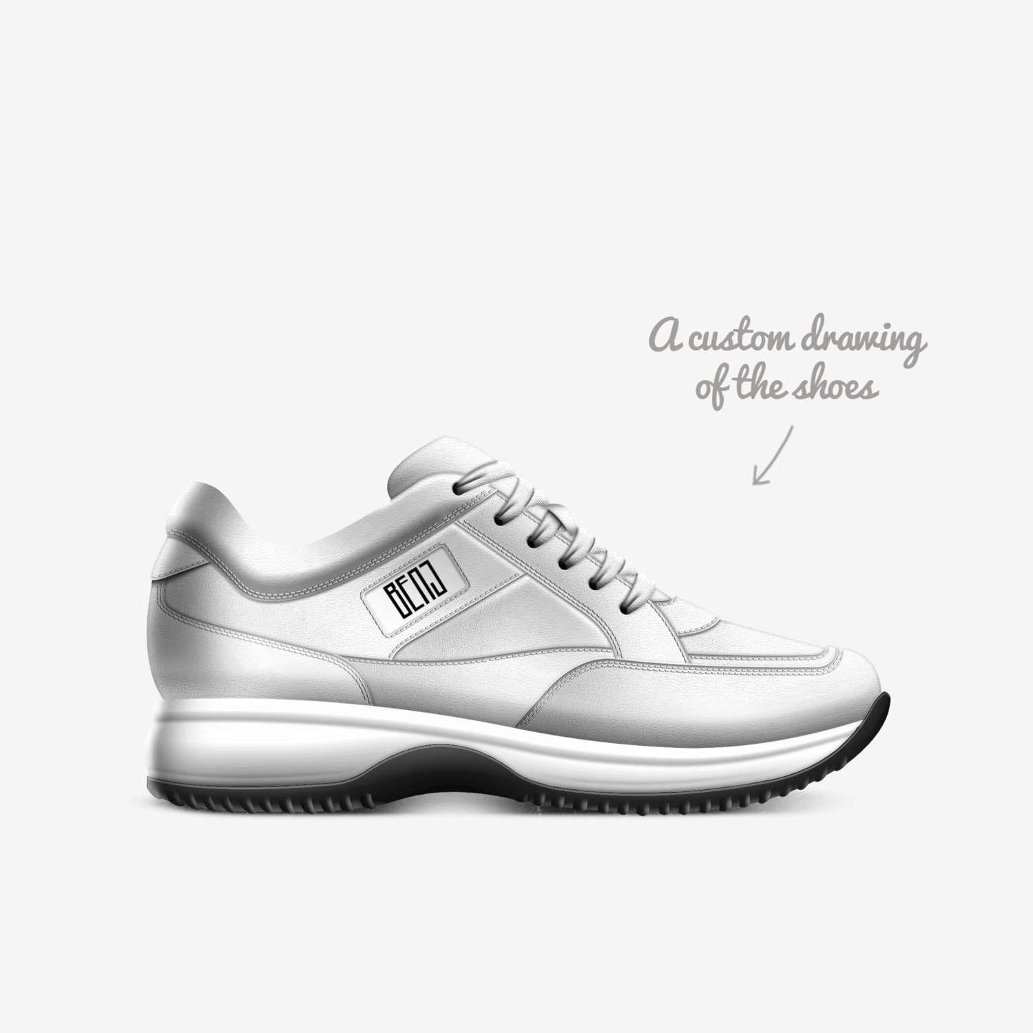 benj custom made in Italy shoes by BENJ-URBAN APPAREL. SINCE.2012 | Sketch view
