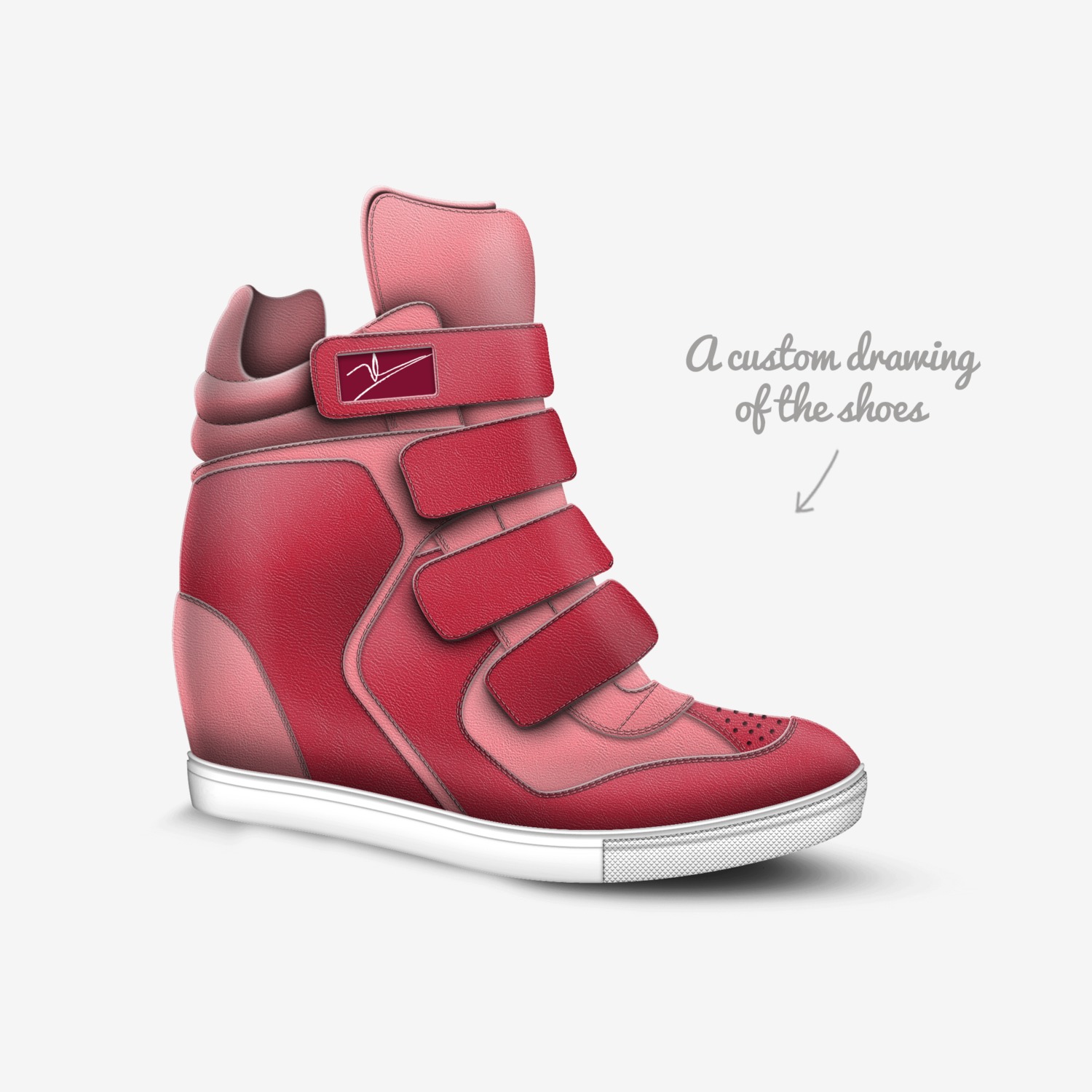 sneaker custom made in Italy shoes by Long Vo | Sketch view