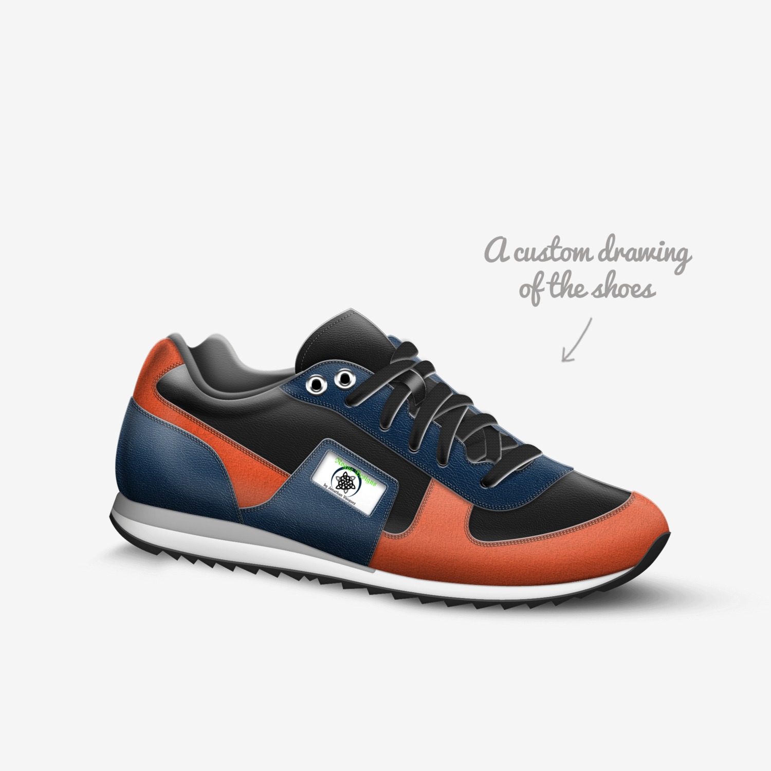 nine tails custom made in Italy shoes by Jonathan Vasquez | Sketch view