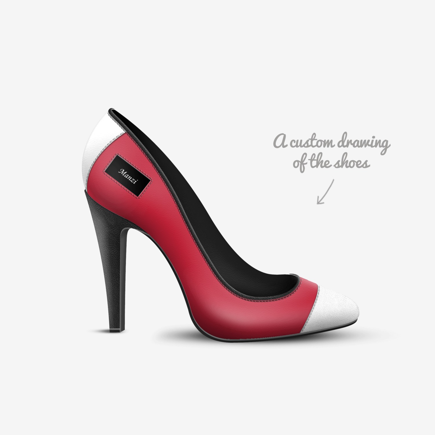 Manzi Heel custom made in Italy shoes by Mud-di: Miss Unique Designer Is | Sketch view