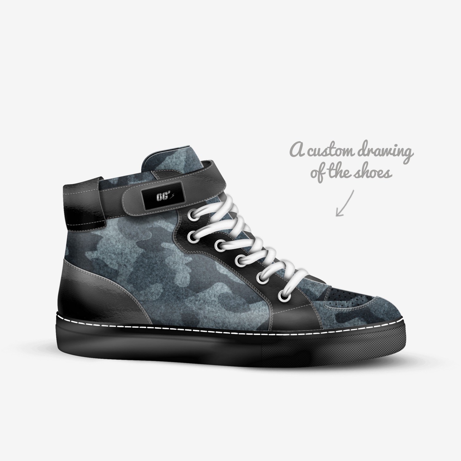 OG 's custom made in Italy shoes by Mark Russo | Sketch view
