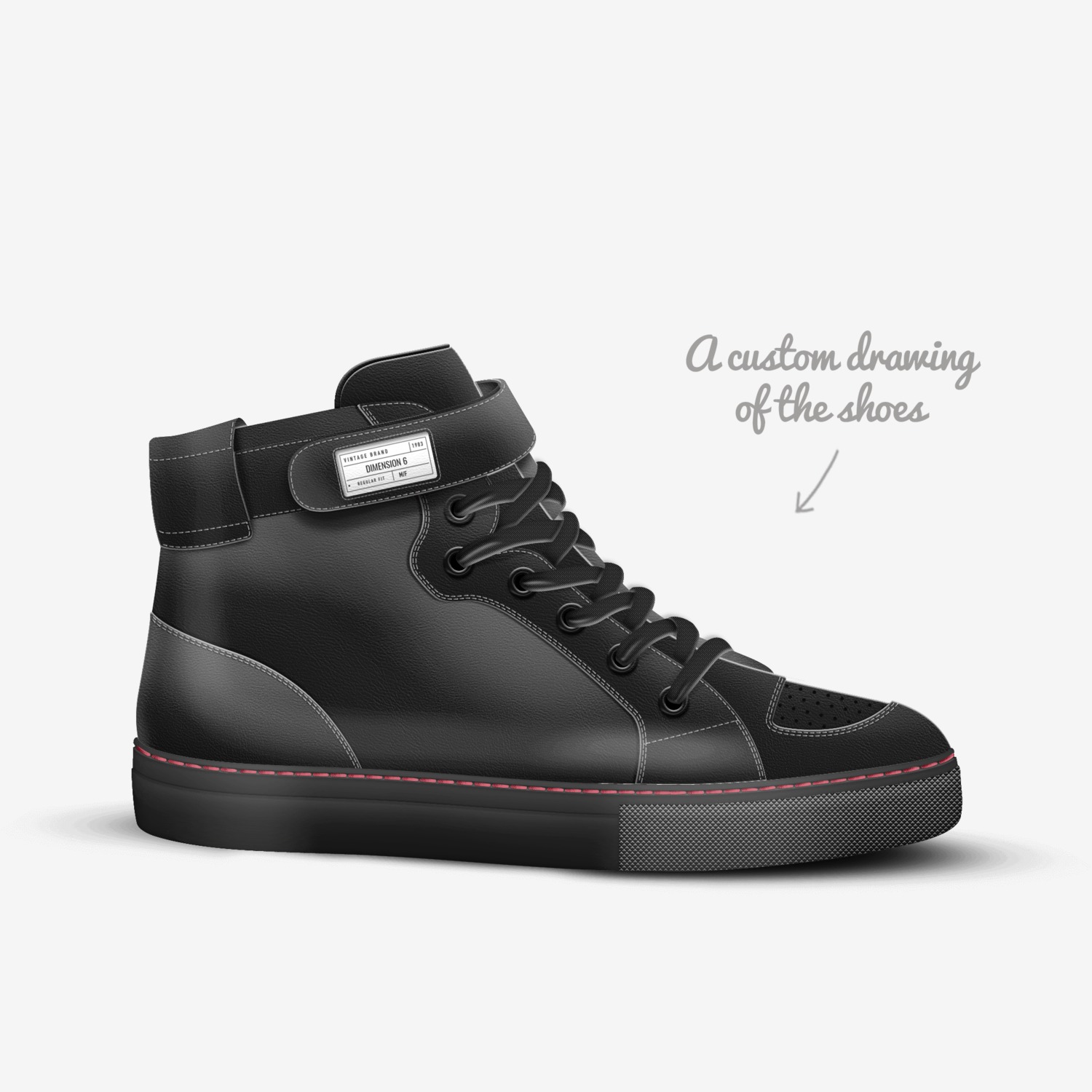 dimension 6 custom made in Italy shoes by Fernando Lopez | Sketch view