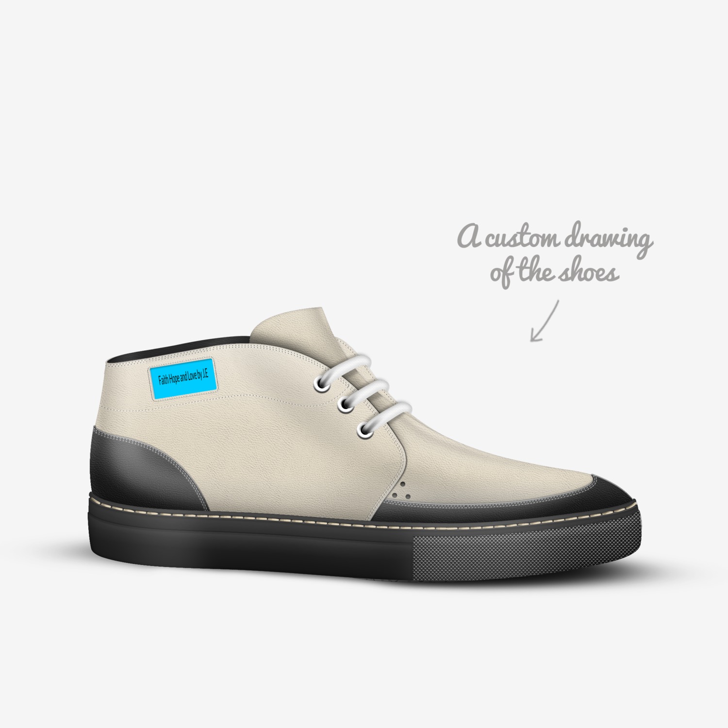 Faith,Hope and LoveJ.E custom made in Italy shoes by Jacob Mataban | Sketch view