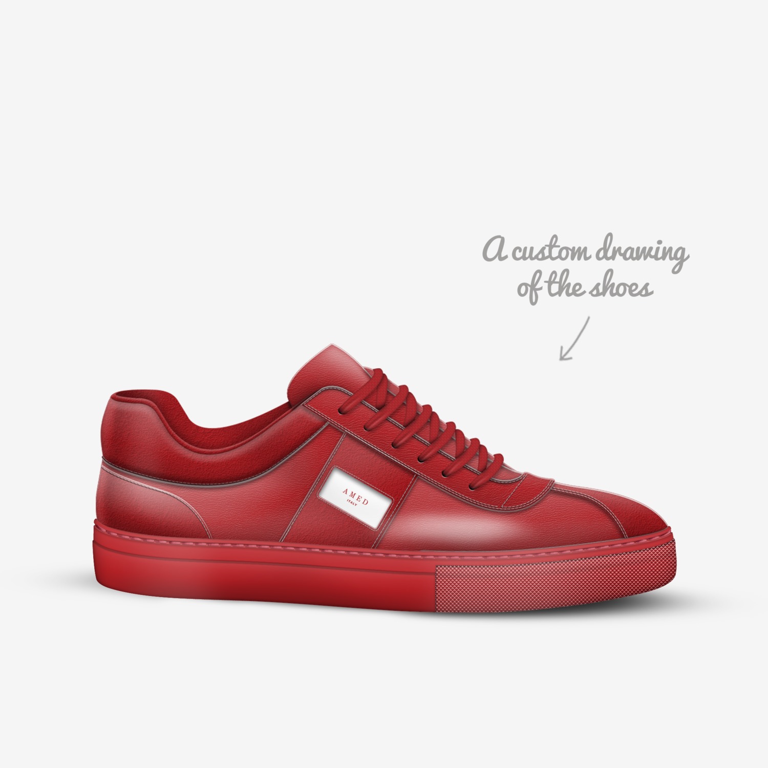 A M E D custom made in Italy shoes by Ahmed Aitabdelmalek | Sketch view