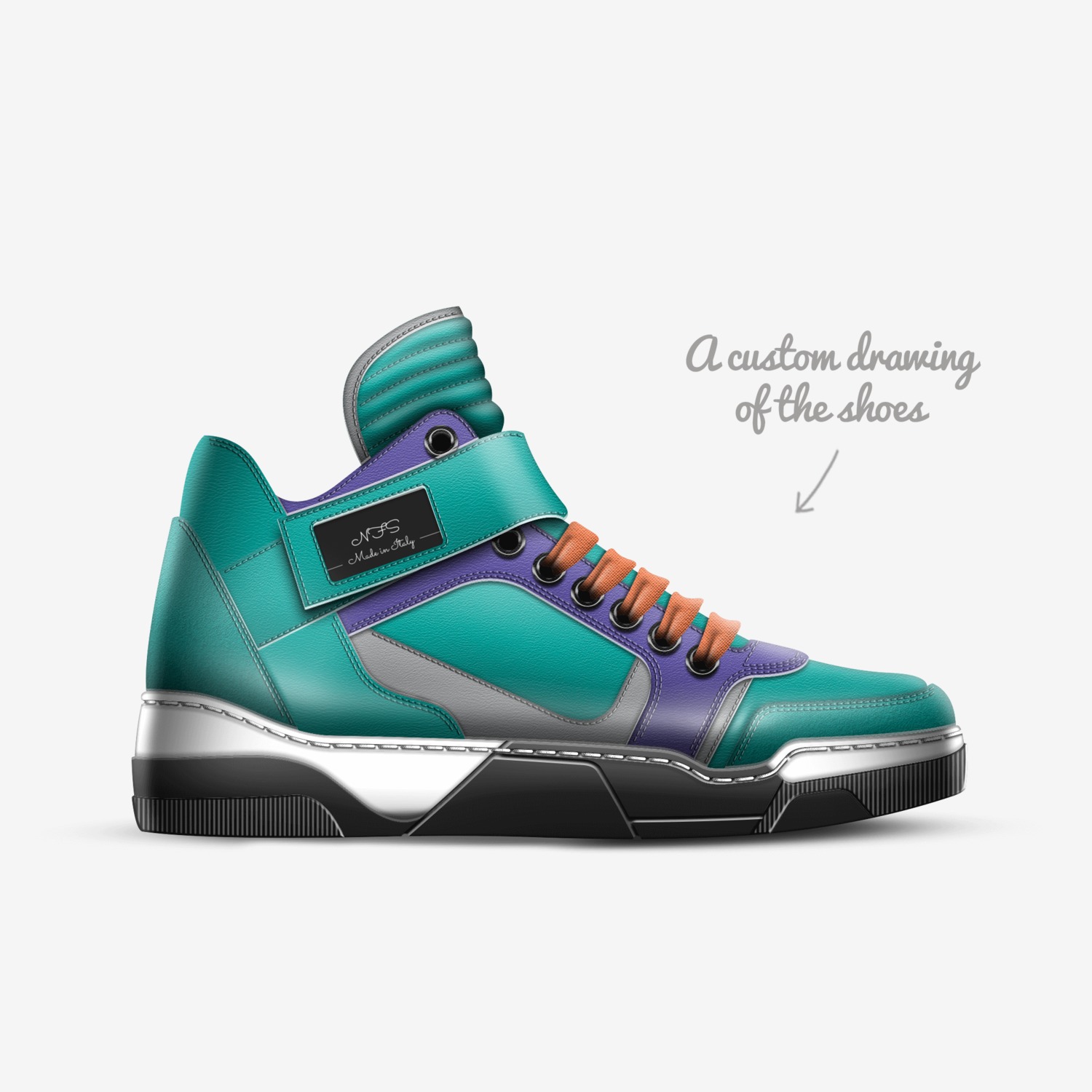 NFS custom made in Italy shoes by John Thomas | Sketch view