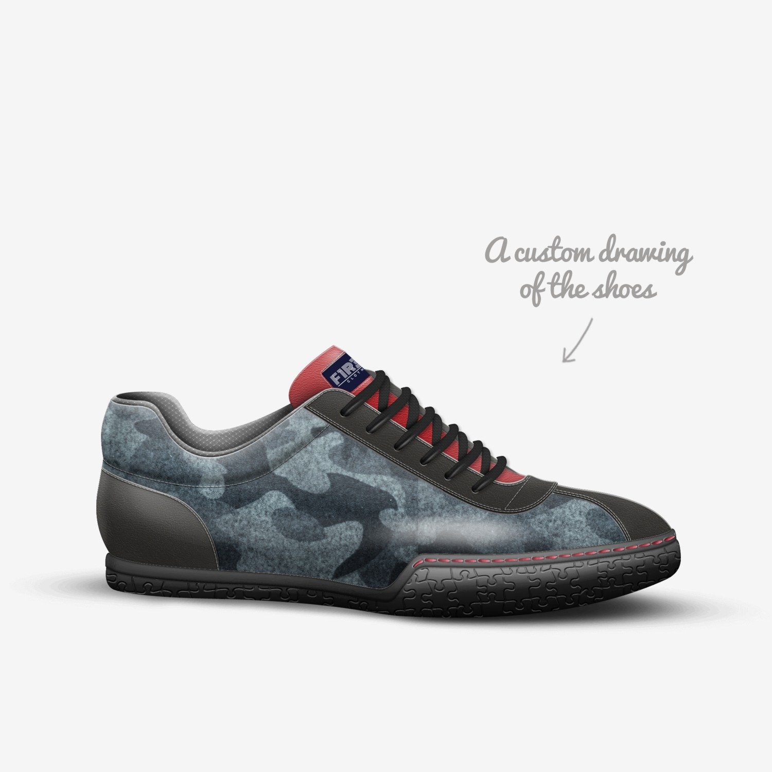 F1R382 custom made in Italy shoes by Leon George | Sketch view