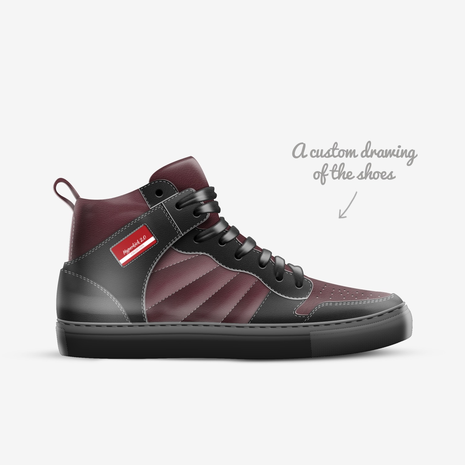 volo custom made in Italy shoes by Sam Sherman | Sketch view
