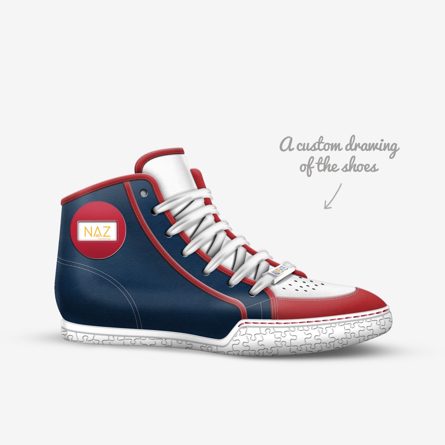 Naz custom made in Italy shoes by Nazeer Essop | Sketch view