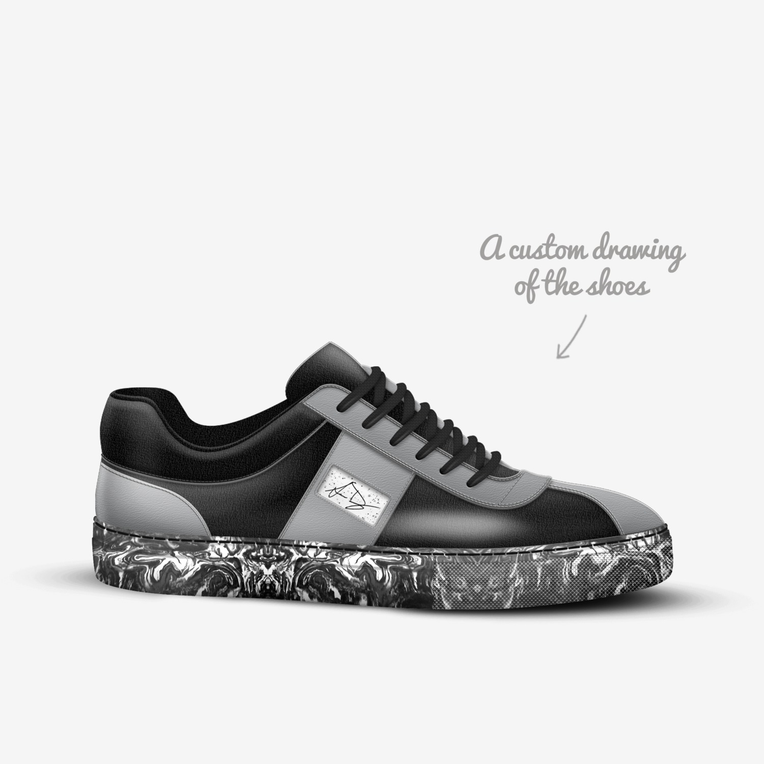 Signature Series custom made in Italy shoes by Sean Delaney | Sketch view