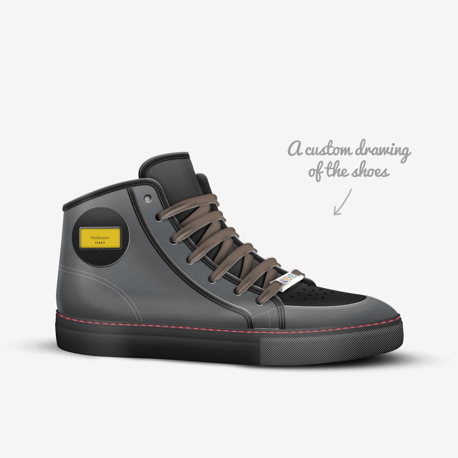 Outkomes custom made in Italy shoes by Jeremy Codjoe | Sketch view