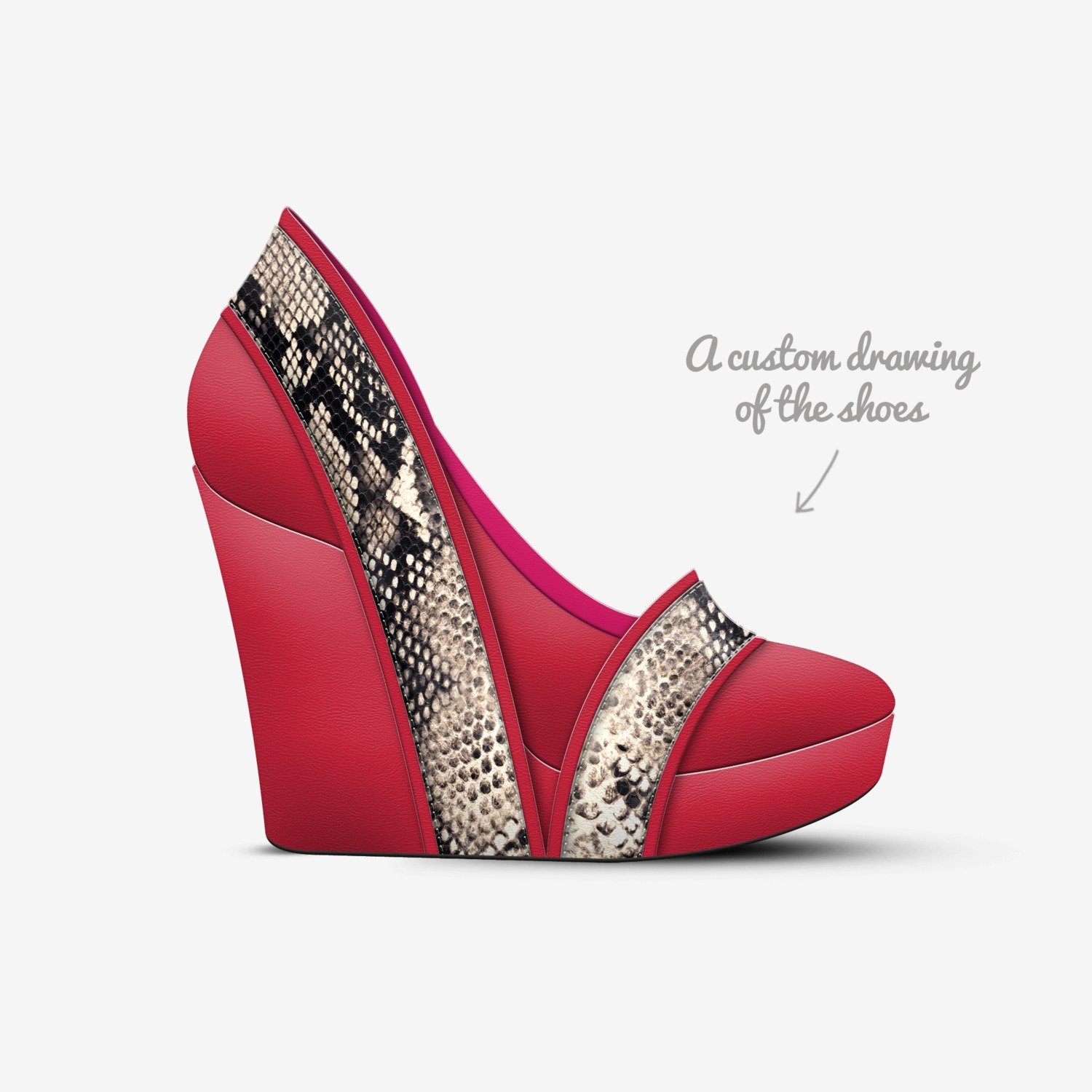 Angry custom made in Italy shoes by Dangerous Lee | Sketch view