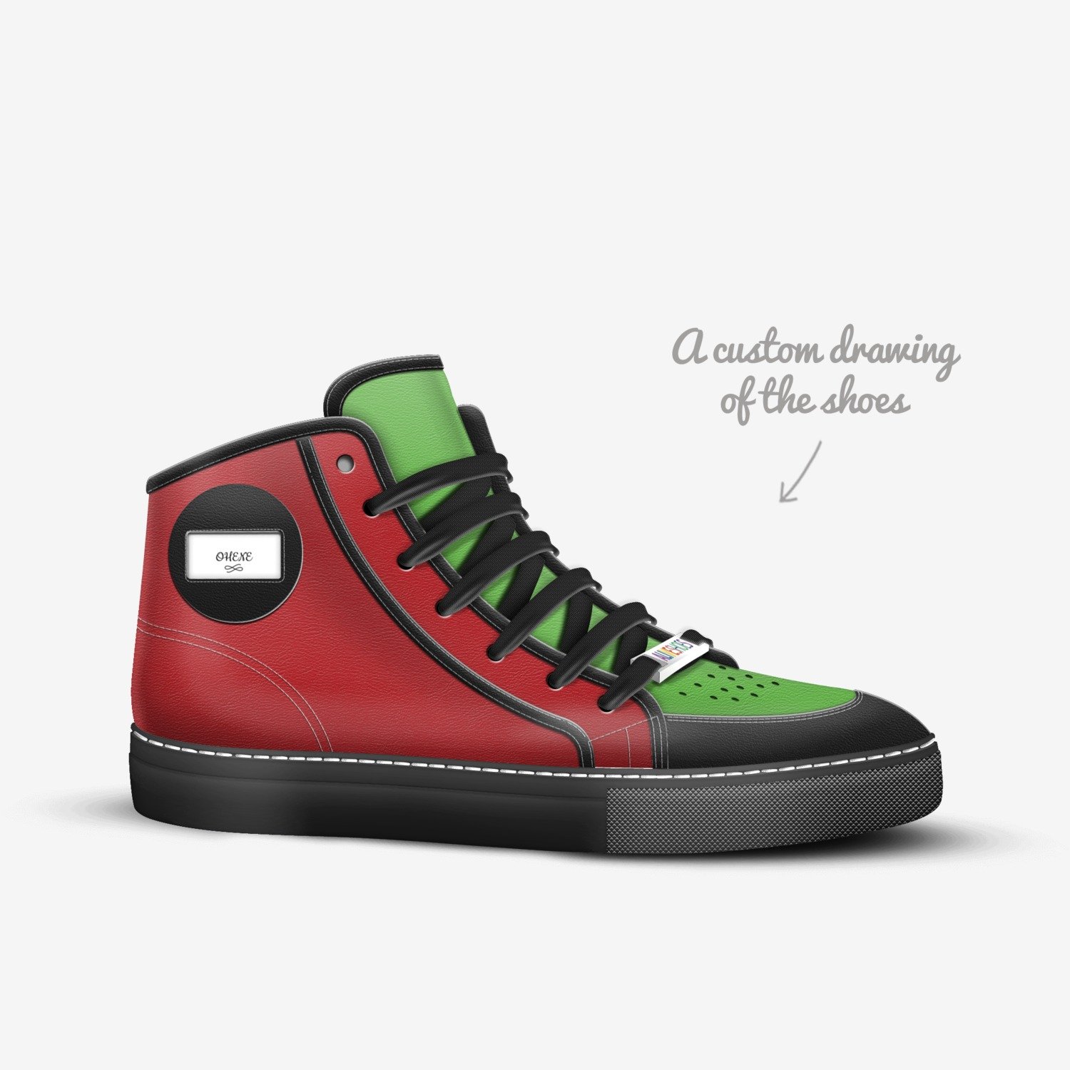 OHENE custom made in Italy shoes by Prince Ohenentow | Sketch view