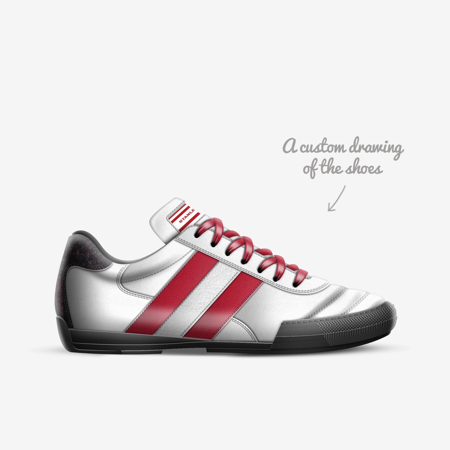 Stanley custom made in Italy shoes by Aaron S Mallory | Sketch view