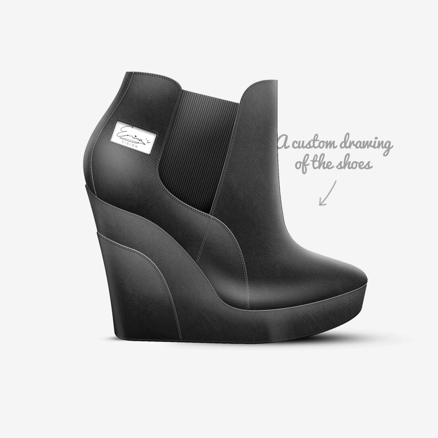 SAD AMUSEMENT custom made in Italy shoes by EMINA'S VISION | Sketch view