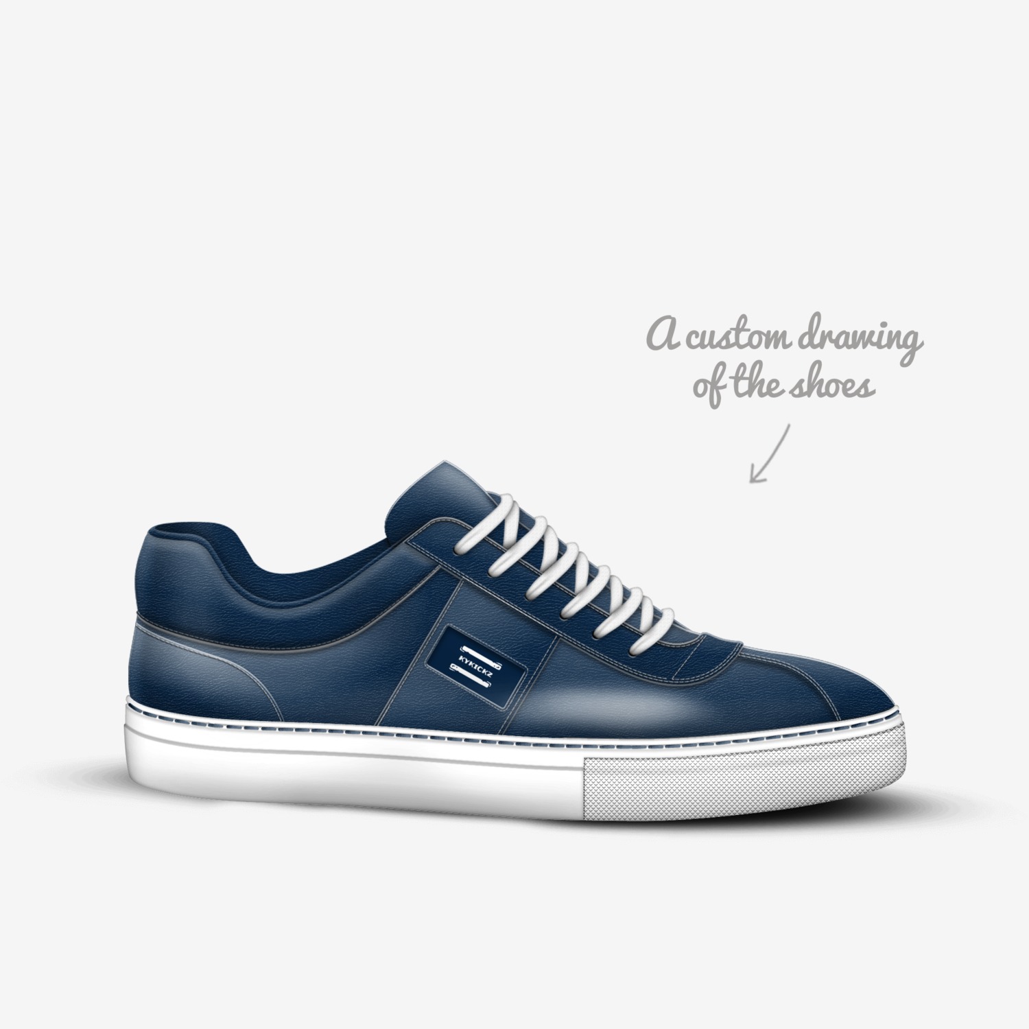 KYKICKZ custom made in Italy shoes by Zach Randolph | Sketch view