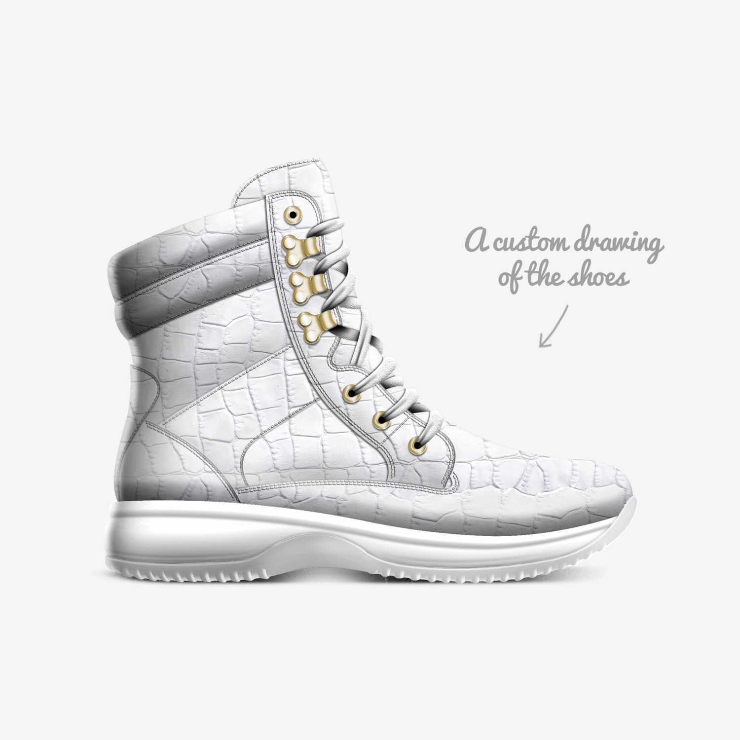KYUMA custom made in Italy shoes by Selena A Razo Bell | Sketch view