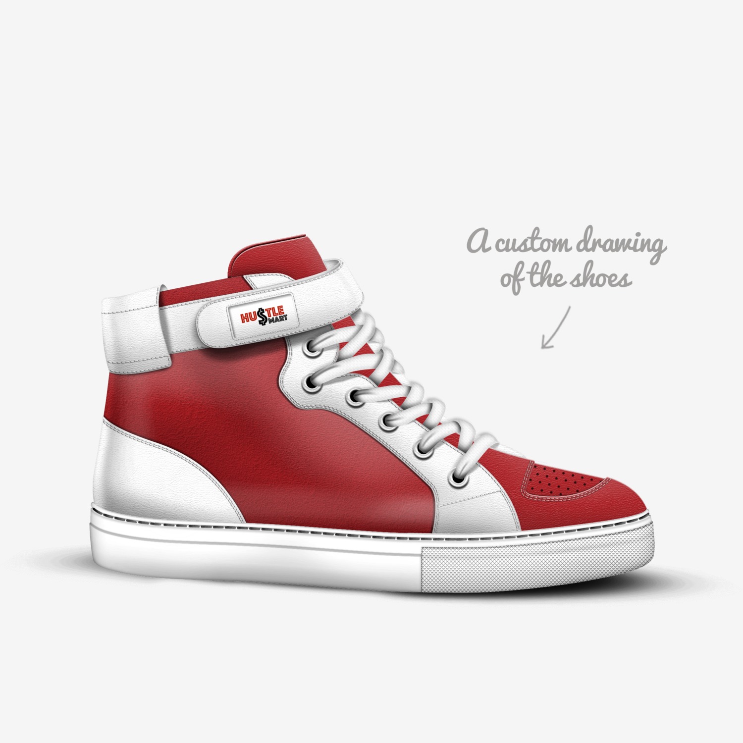 hustle smart  custom made in Italy shoes by Justin Timpson | Sketch view