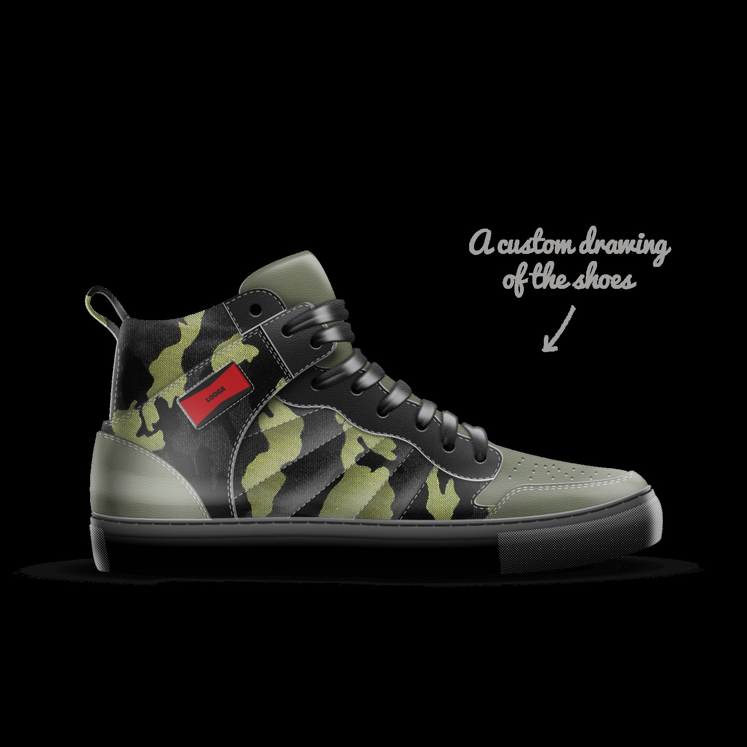 LOOGA CAMO BLACK A Custom Shoe concept by Hugues Nazaire