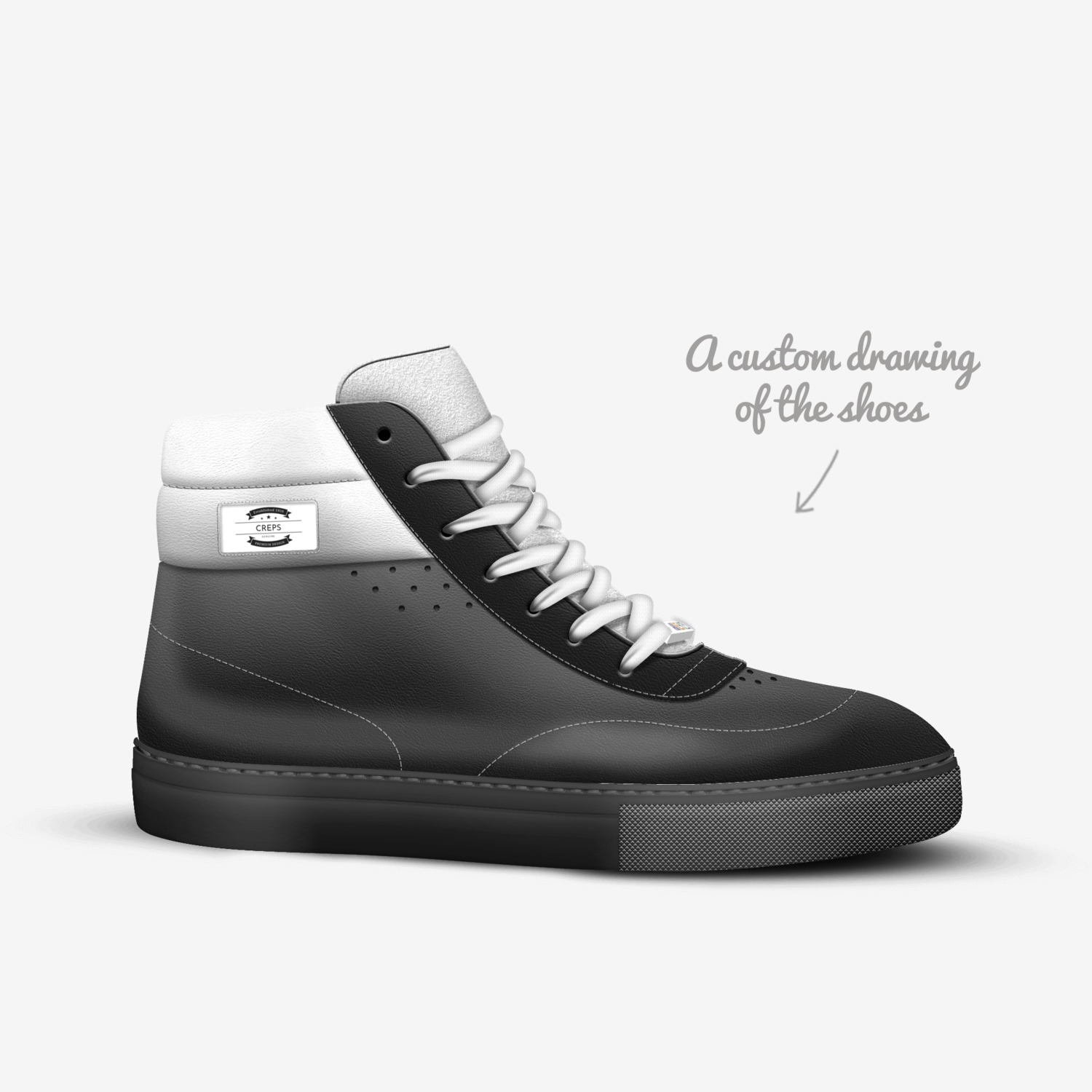 Creps custom made in Italy shoes by Callum Collins | Sketch view