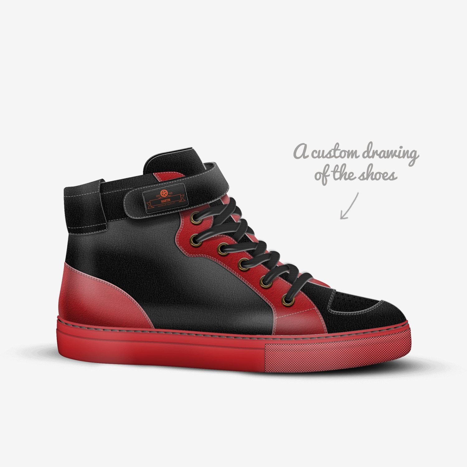 Martin custom made in Italy shoes by Phyllis Martin | Sketch view