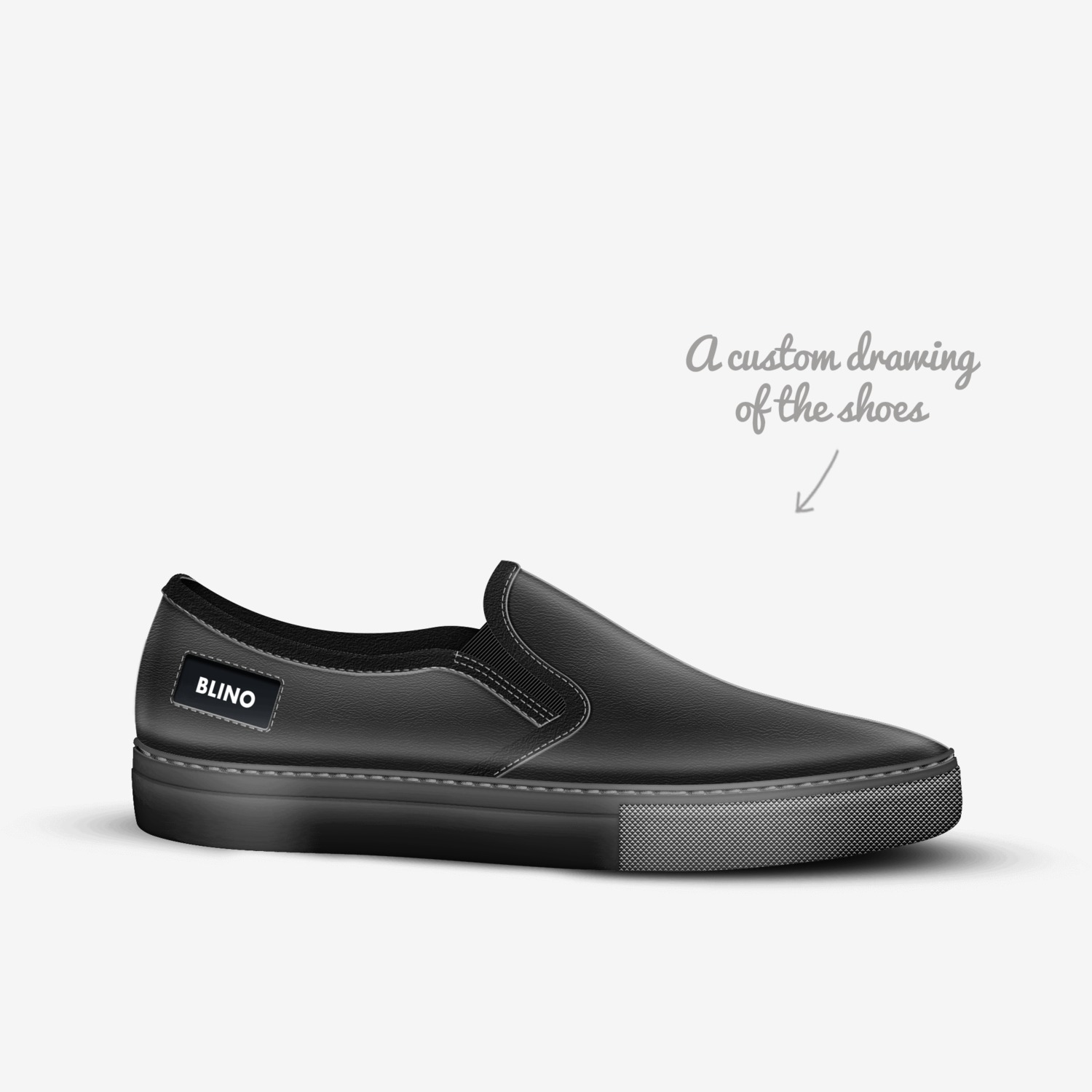 BLINO BLKOUT custom made in Italy shoes by BLINO | Sketch view