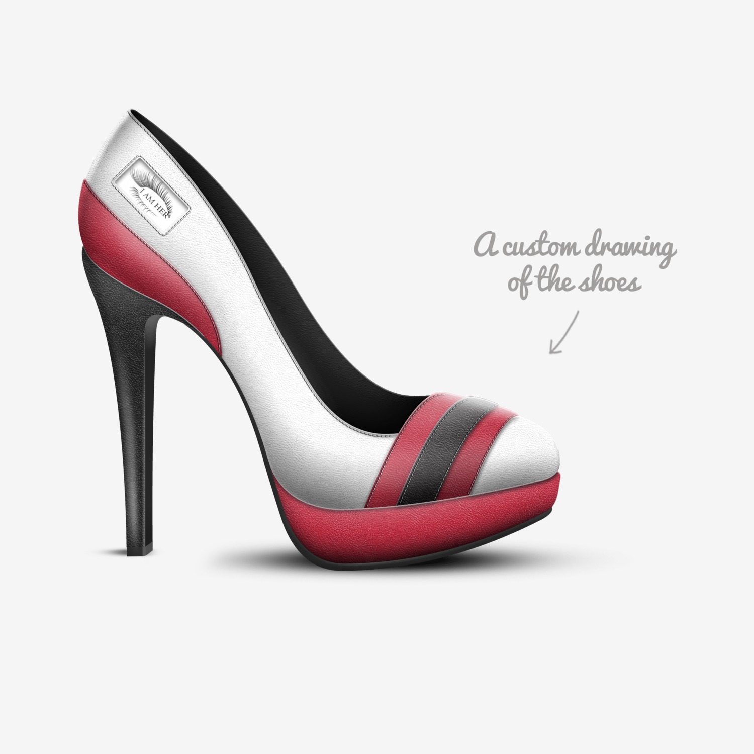 I am Her custom made in Italy shoes by Cenequa Nikkole Gaston | Sketch view