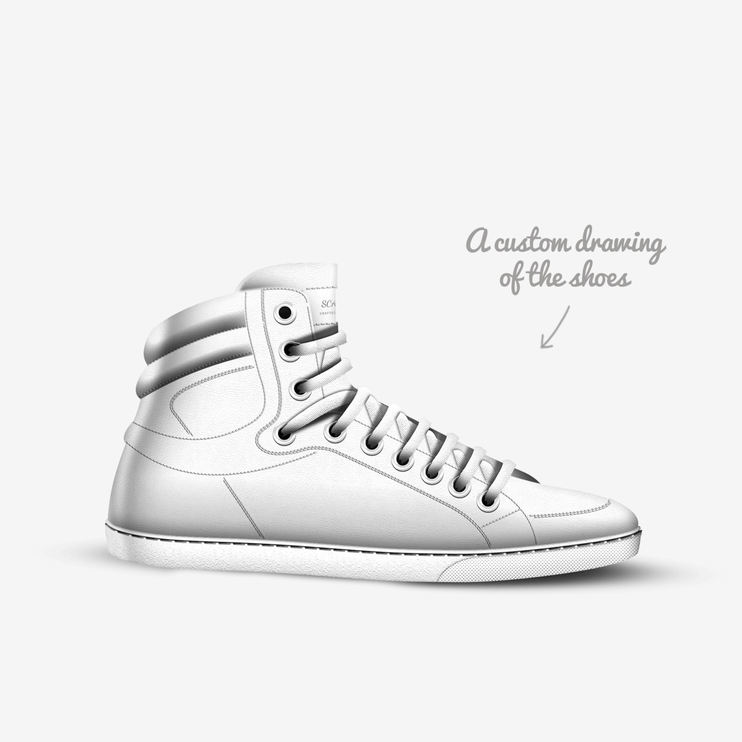 Scarface  custom made in Italy shoes by Gino Gallela | Sketch view
