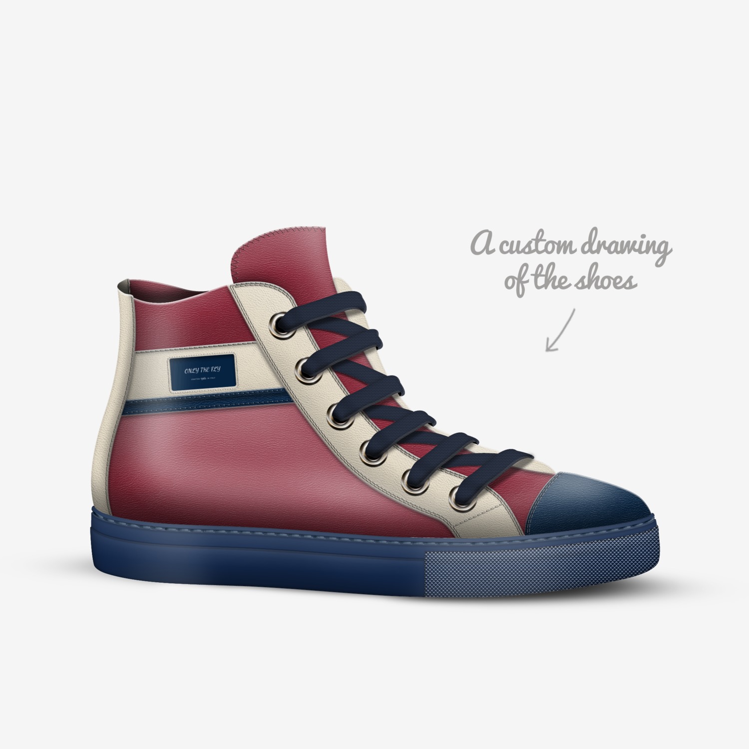 OTF custom made in Italy shoes by Clara Watkins | Sketch view