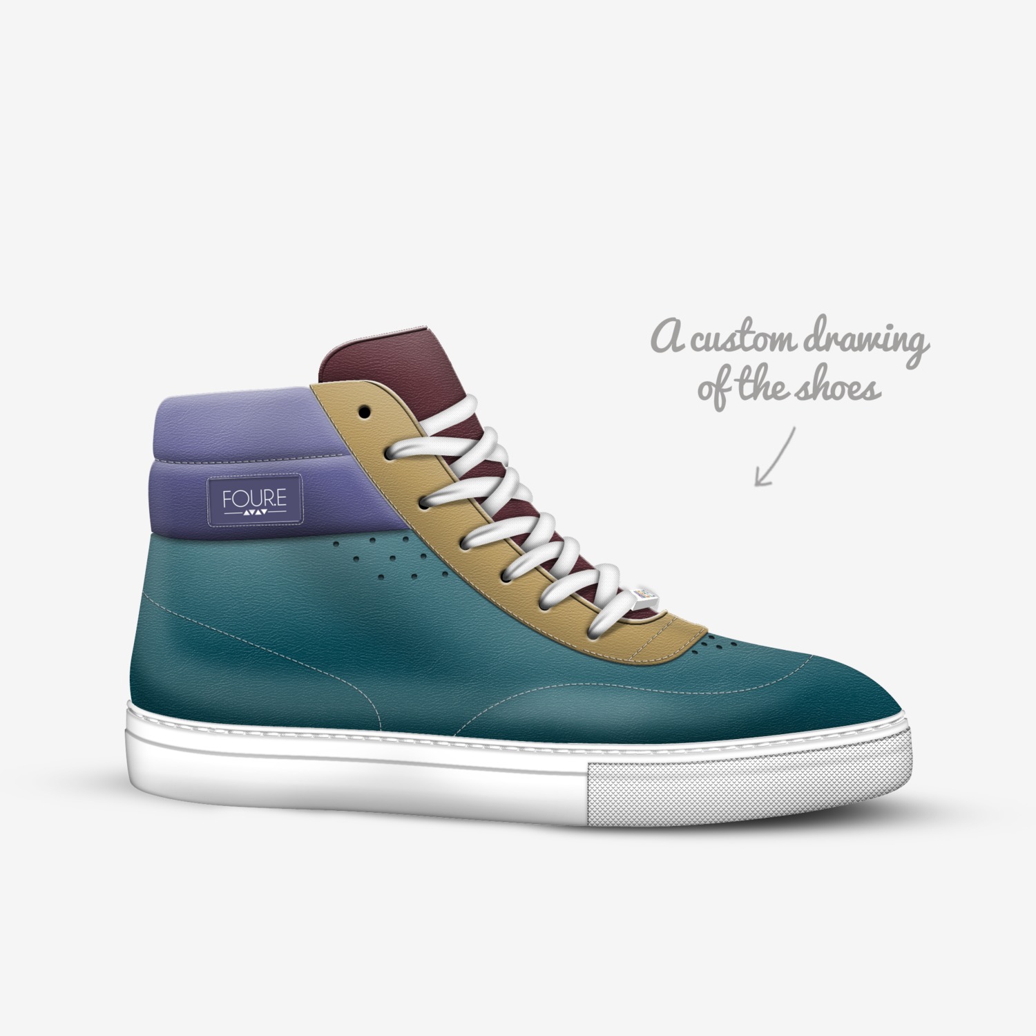 FOUR.E custom made in Italy shoes by Agency Aliveshoes | Sketch view
