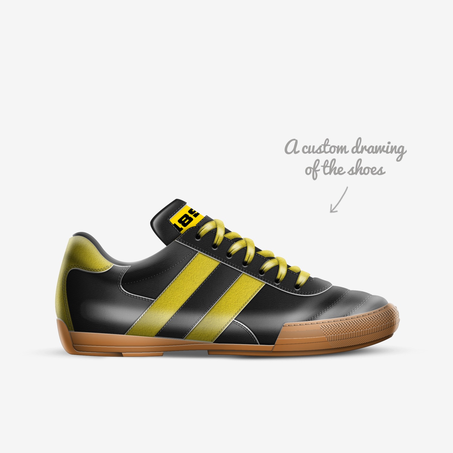 1898 stripe custom made in Italy shoes by B-work Footwear | Sketch view