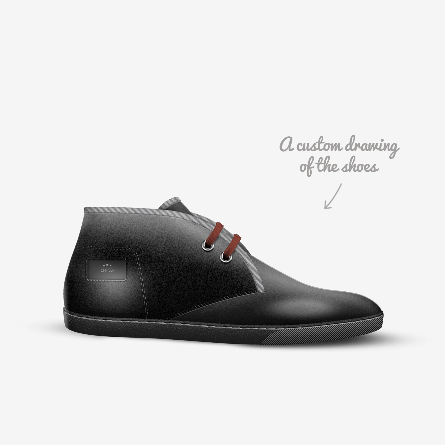 Chrissi custom made in Italy shoes by Chrissi Theodorakakos | Sketch view
