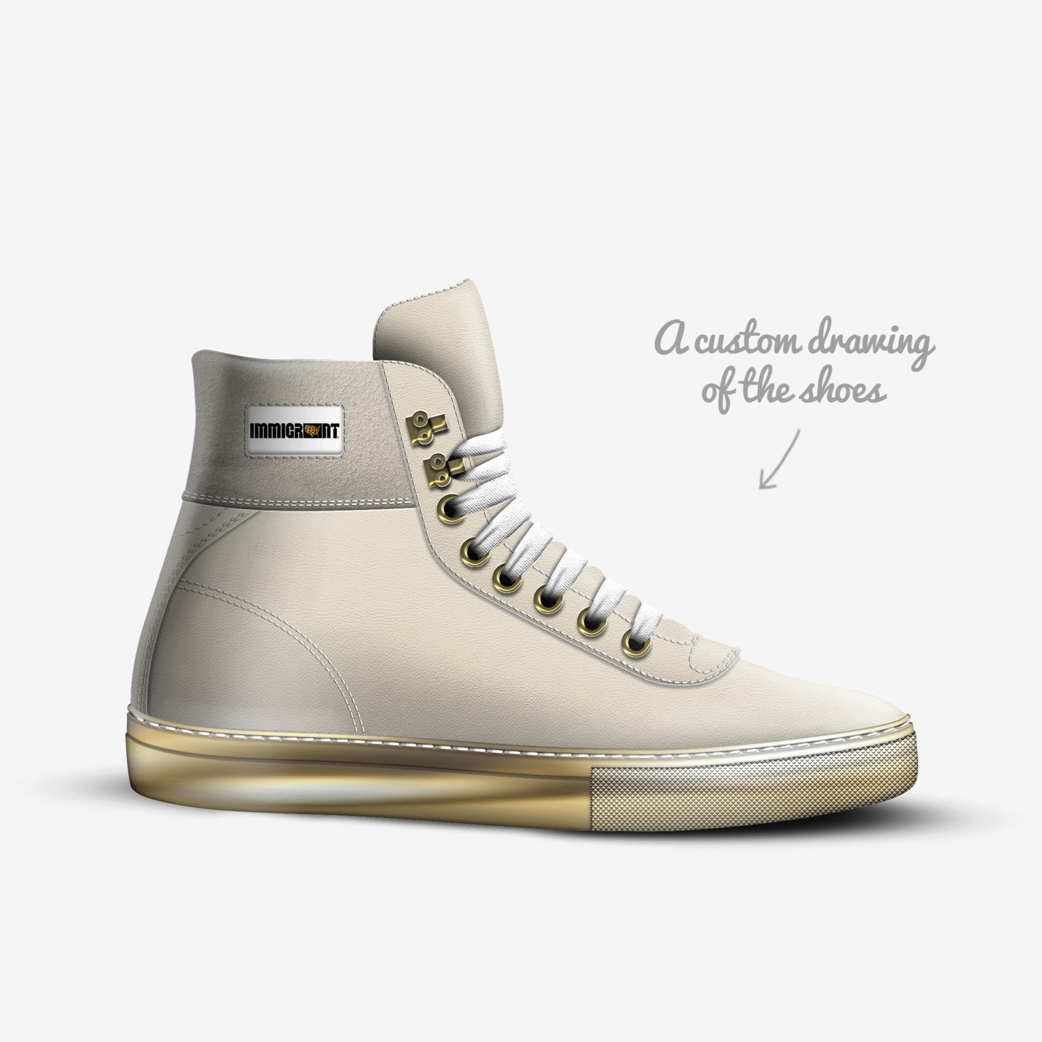 Immigrant Apparel custom made in Italy shoes by Betty Penate | Sketch view