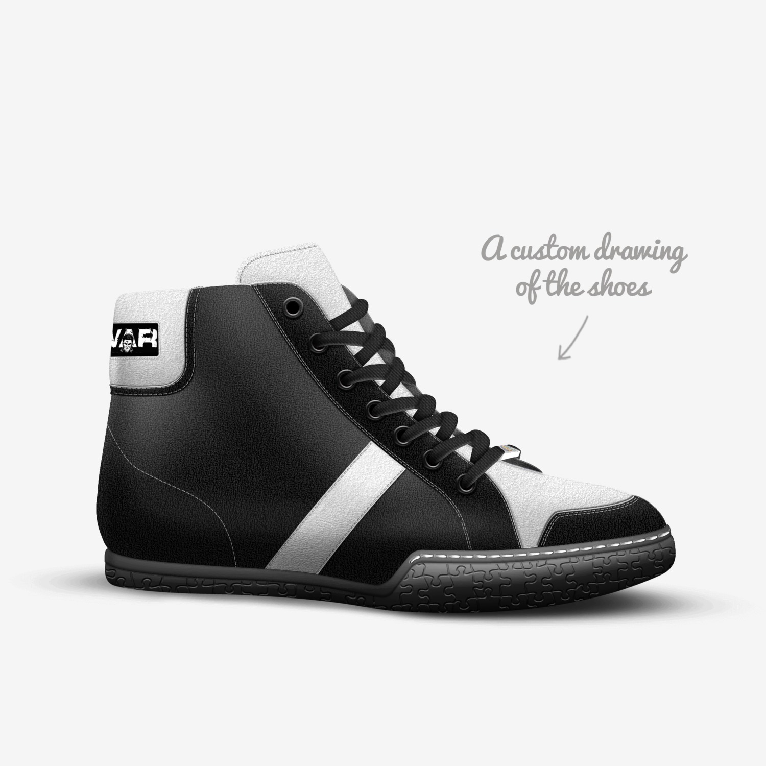 WAR BOXING custom made in Italy shoes by Rayco Saunders™ | Sketch view