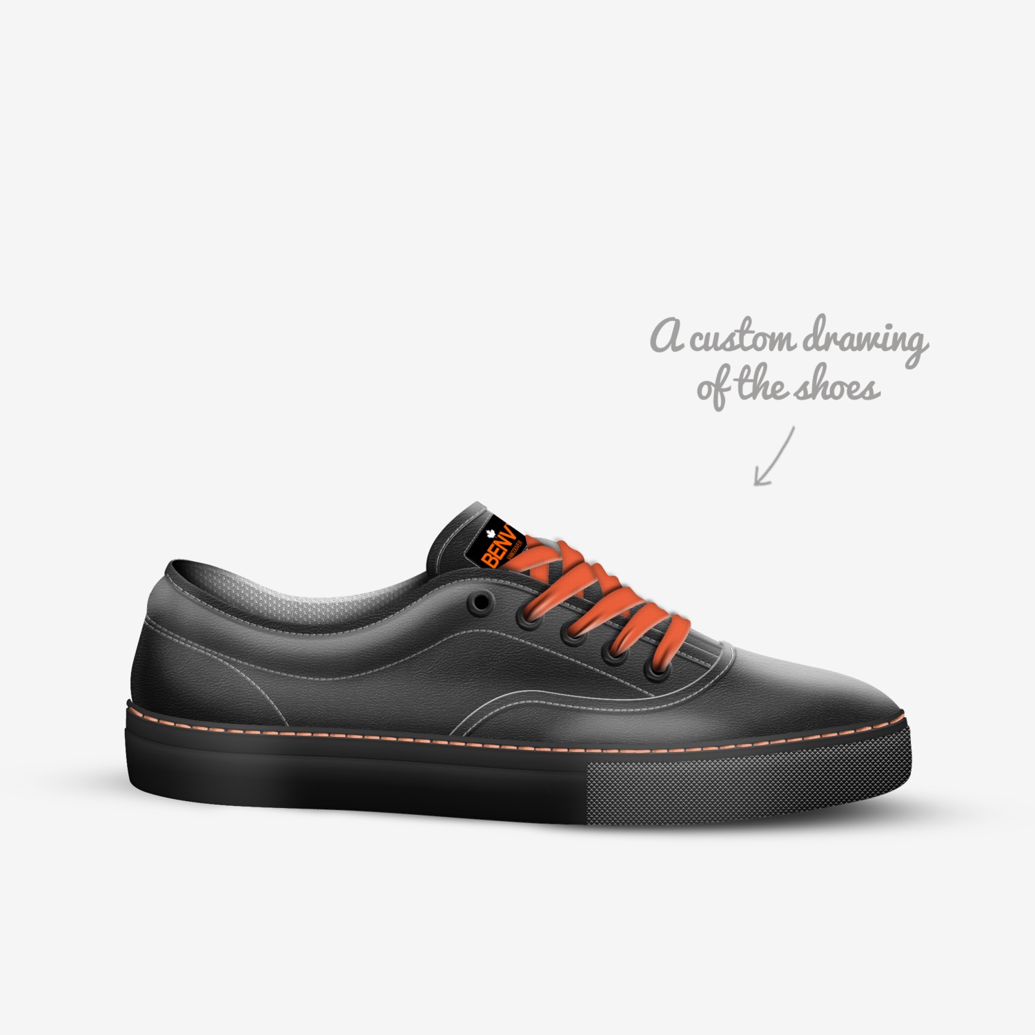 BENVY custom made in Italy shoes by Agency Aliveshoes | Sketch view