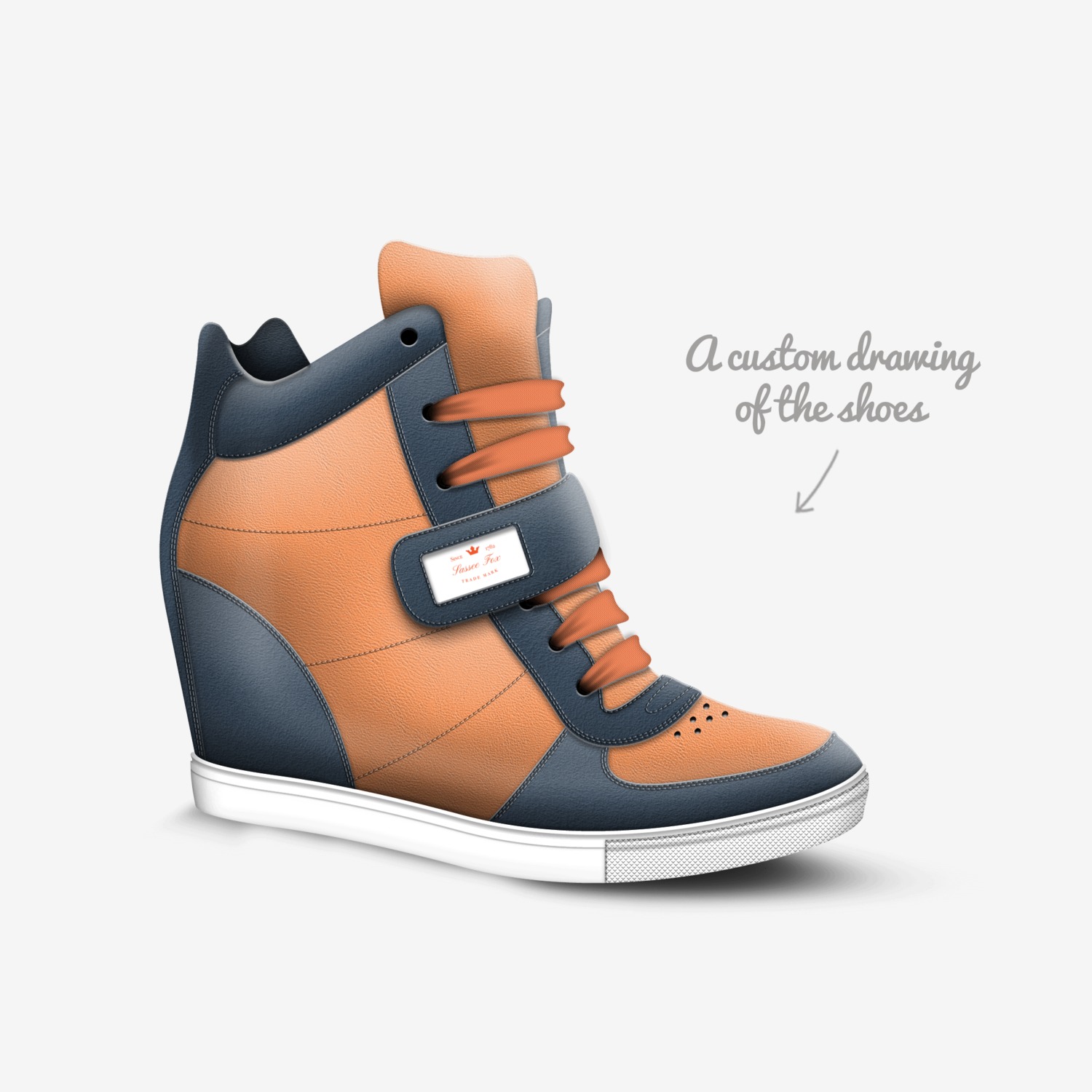 Sassee Fox custom made in Italy shoes by J Tizzle | Sketch view