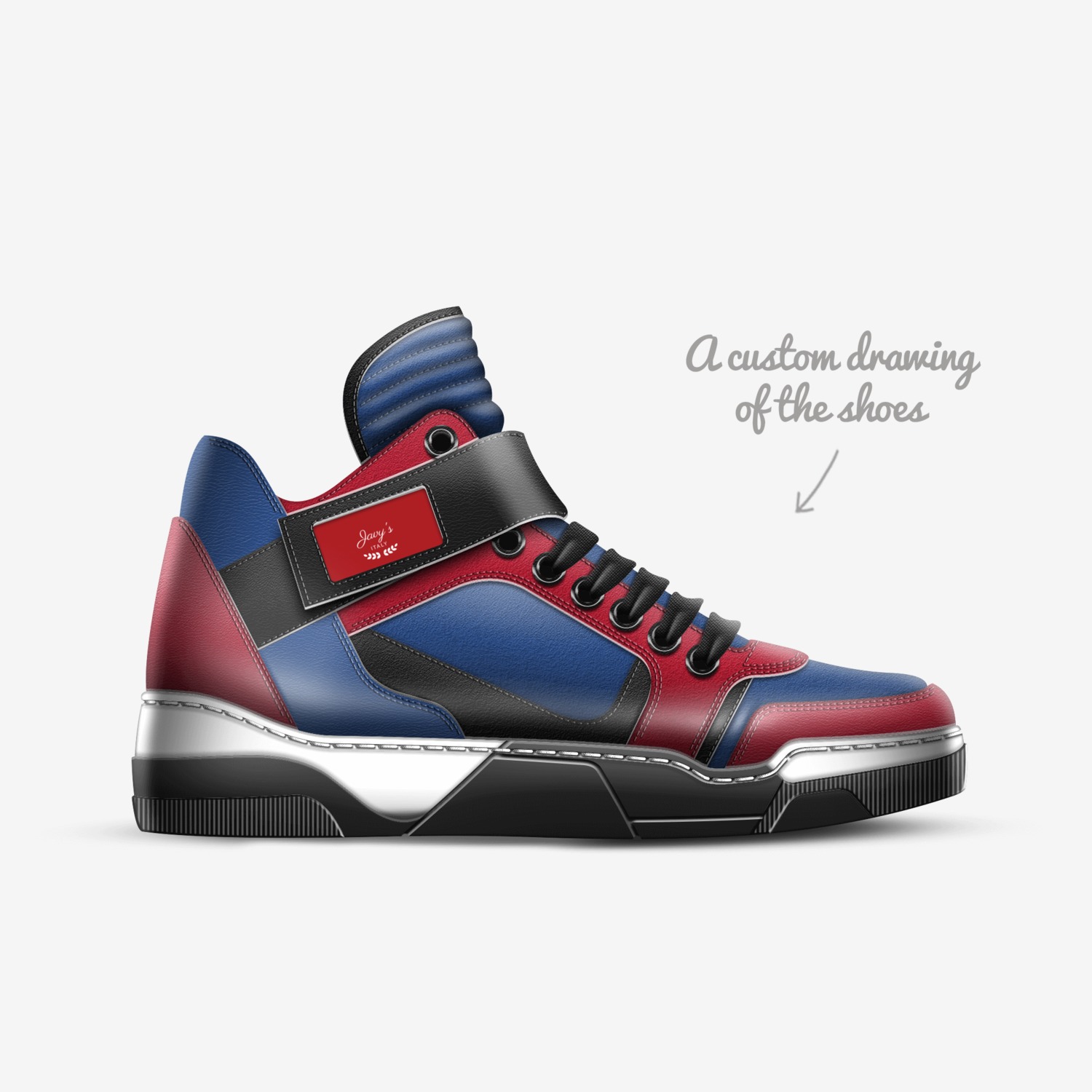 Javy's custom made in Italy shoes by Jarvere Watson | Sketch view