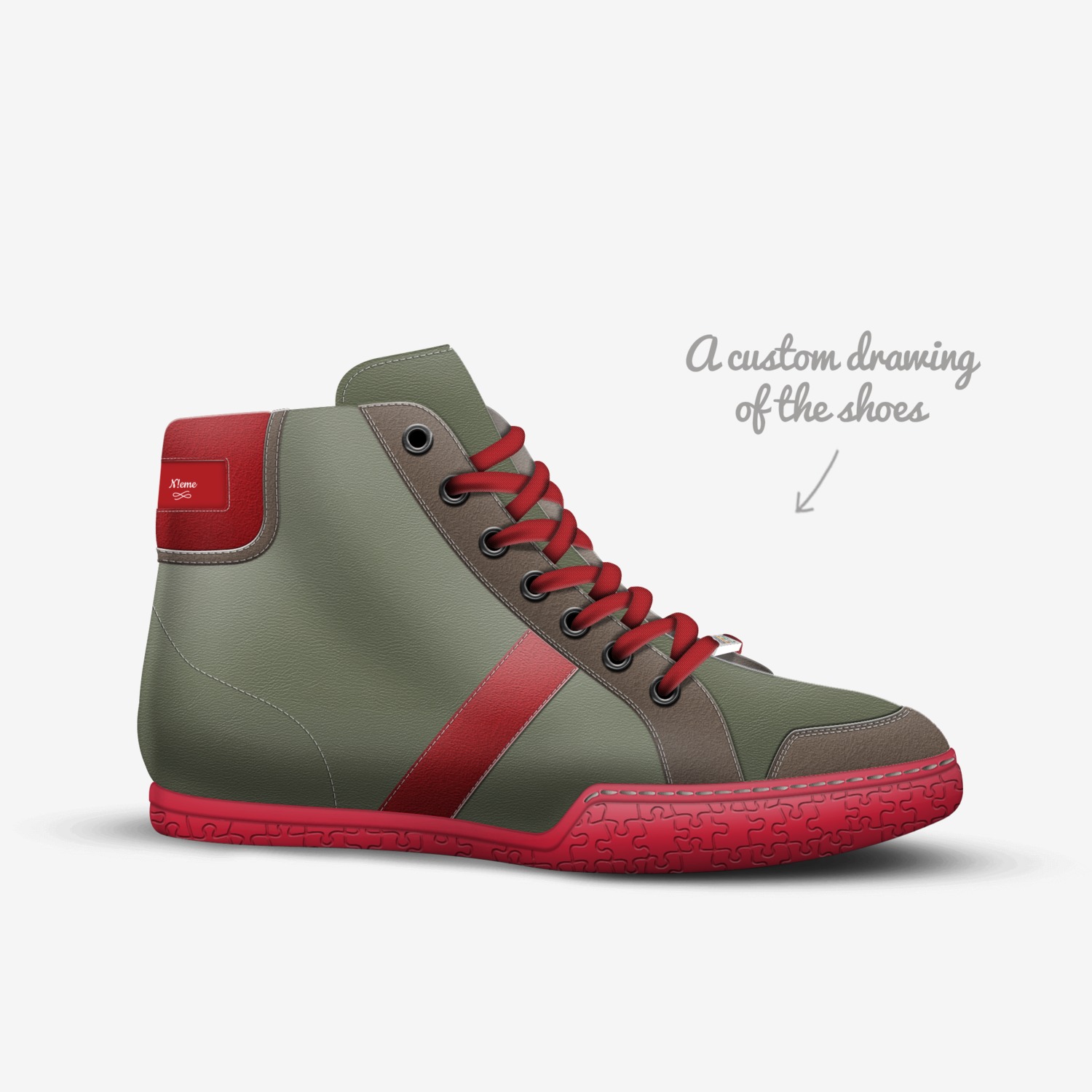 N!eme custom made in Italy shoes by Jaquan Lumpkin | Sketch view